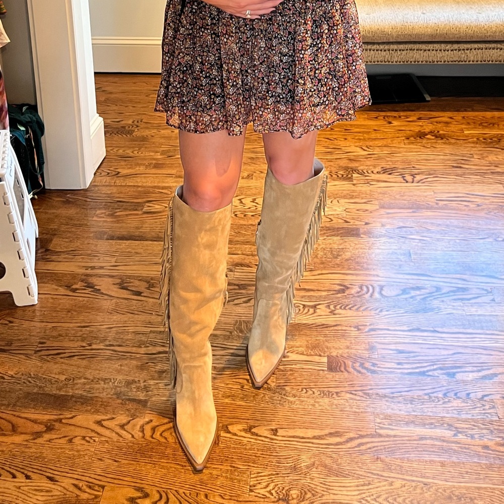 Michael Kors Collection Suede Fringe Boot